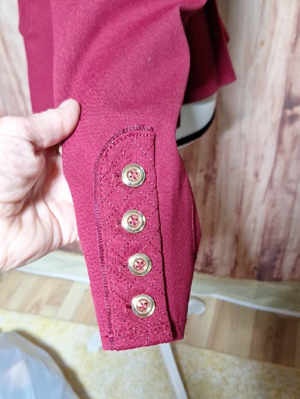 White House Black Market Raspberry Double-Breasted Ruffle-Front Blazer - Picture 5 of 14